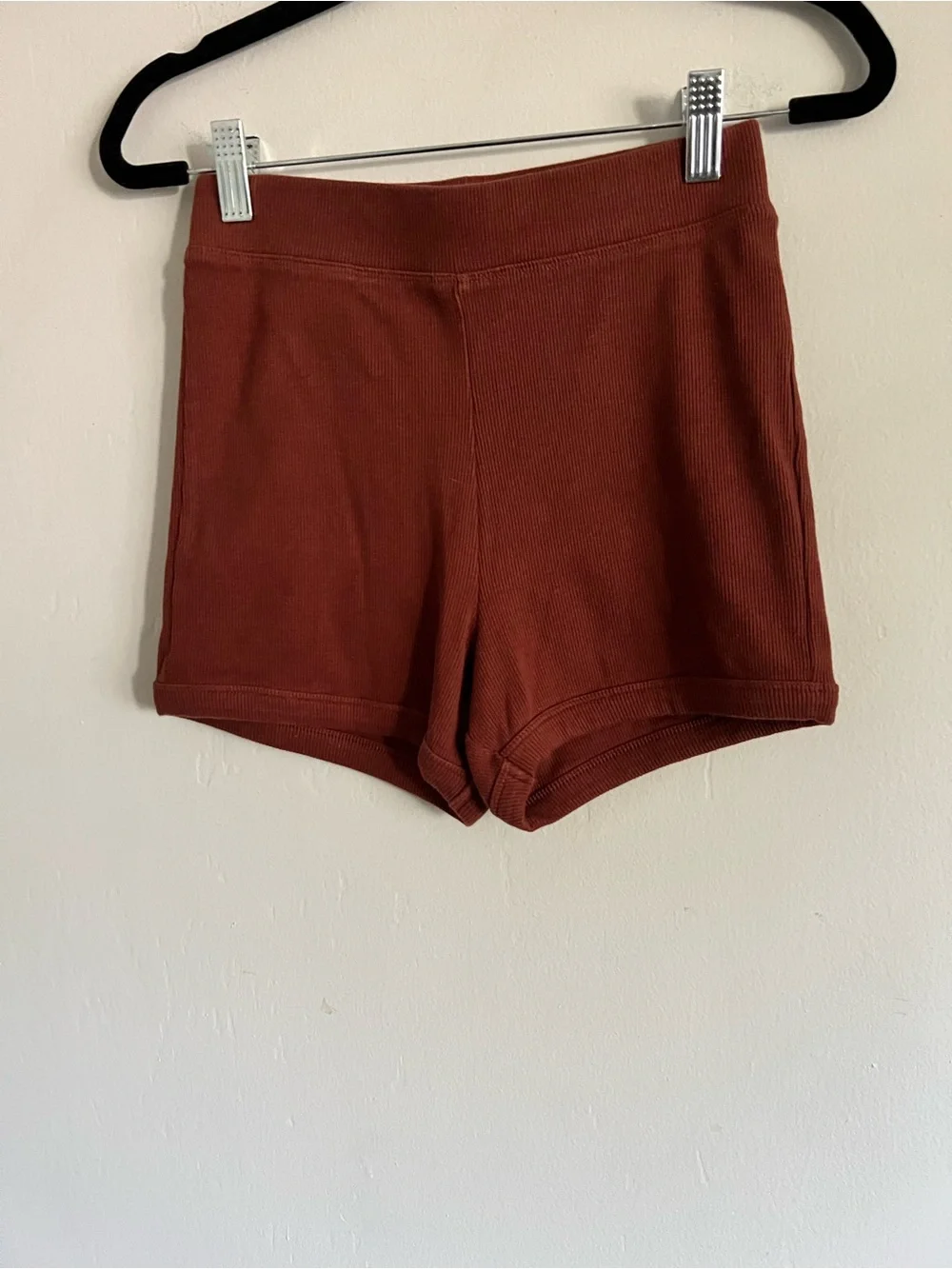 Zara Ribbed High-Waist Shorts Sz Small
